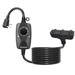 Light Timer Outdoor Weatherproof with 12FT Extension Cord,Photocell Timer Switch